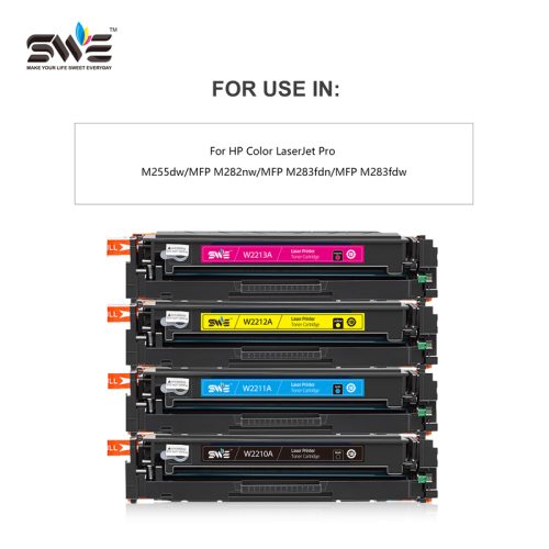 Compatible Color Toner Cartridges W2210A W2211A W2212A W2213A For HP Pro M255dw M255nw M283nw M283fdn M283fdw M283cdw
