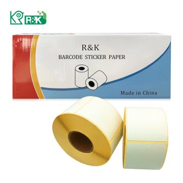R&K custom color print barcode label roll sticker 38x25 58x40 58x60 60x40 self adhesive paper direct thermal label etiquetas.
