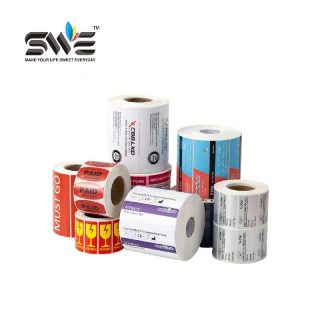 Custom Printing Pantone Color Printed Direct SWE Thermal Paper Barcode Label Stickers for Thermal Label Printer