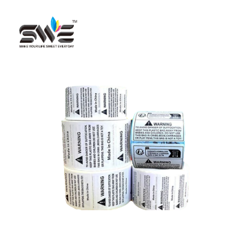 High Quality Anti-suffocation Warning Label, TEMU English Environmental Label, Children's Toys, Textiles, Electronics and Electrical Appliances Sticker