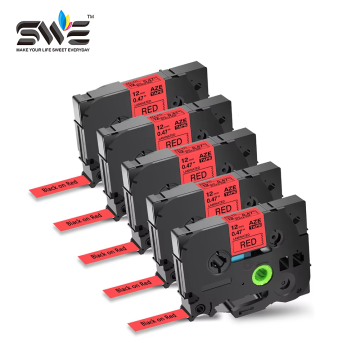 Original Factory SWE Compatible TZe-431 TZe-531 TZe-631 Black/Red/ Blue/ Yellow Label Ribbon Cassette