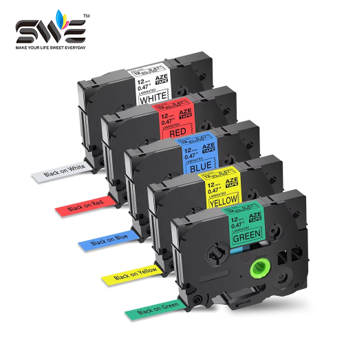 Wholesale Best SWE TZe-731 TZe-831 TZe-931 Ribbon 80*300 Cassette Black on Green/Gold/Silver